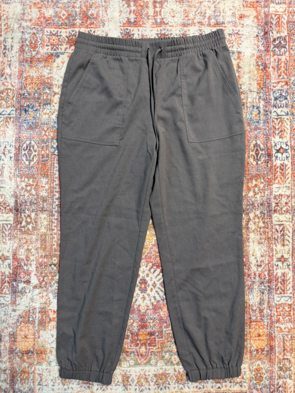 Nine West Gray Jogger Pants Elastic Waist Work Casual Size L NWOT